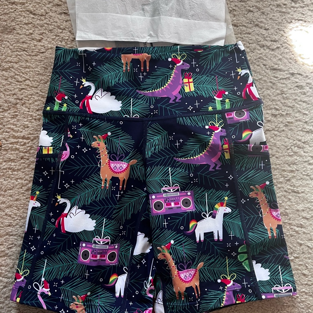 Constantly Varied Gear Festive Dinosaur and Llama Shorts